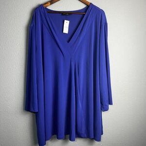 NWT‎ Lane Bryant Tunic Top V-Neck Long Sleeve Office Wear Career Plus Size 38/40